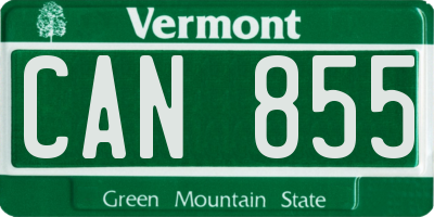 VT license plate CAN855