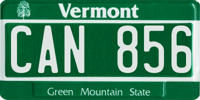 VT license plate CAN856