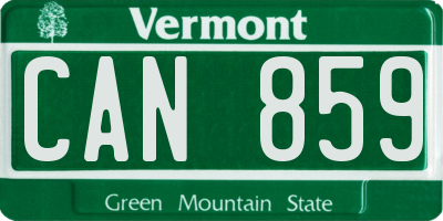 VT license plate CAN859