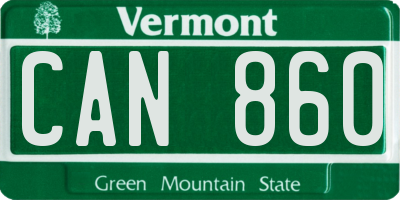 VT license plate CAN860
