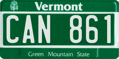 VT license plate CAN861