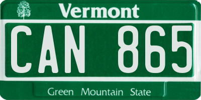 VT license plate CAN865