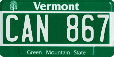VT license plate CAN867