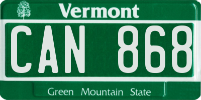 VT license plate CAN868