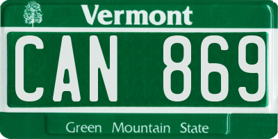 VT license plate CAN869