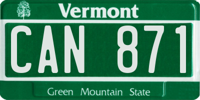 VT license plate CAN871