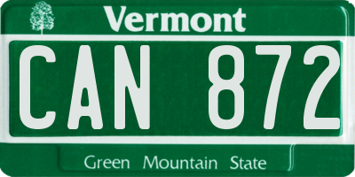 VT license plate CAN872