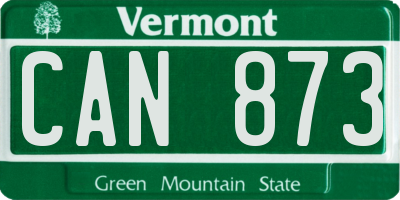 VT license plate CAN873