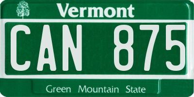 VT license plate CAN875