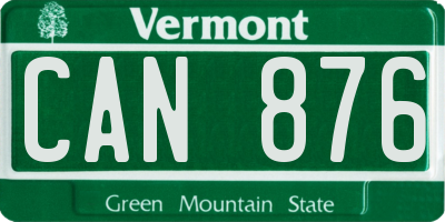 VT license plate CAN876