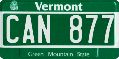 VT license plate CAN877