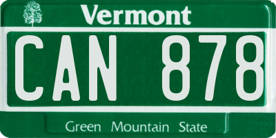VT license plate CAN878