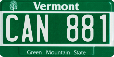 VT license plate CAN881