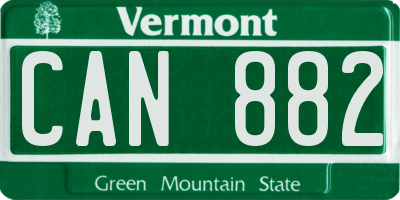 VT license plate CAN882