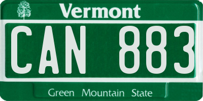 VT license plate CAN883