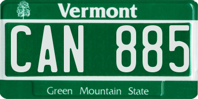 VT license plate CAN885