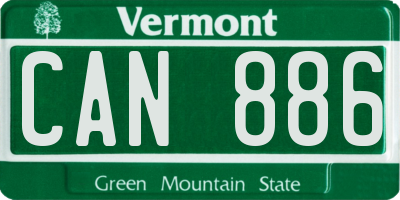 VT license plate CAN886