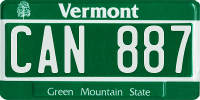 VT license plate CAN887