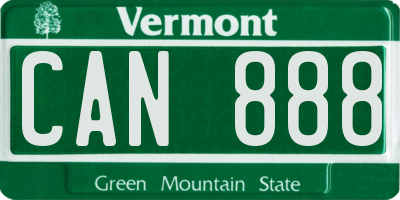 VT license plate CAN888