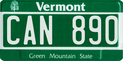VT license plate CAN890