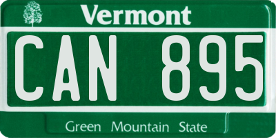VT license plate CAN895