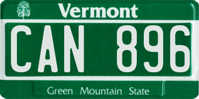 VT license plate CAN896