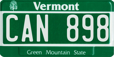 VT license plate CAN898