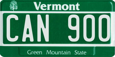 VT license plate CAN900