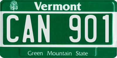VT license plate CAN901
