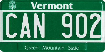 VT license plate CAN902