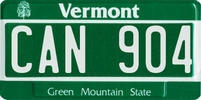 VT license plate CAN904