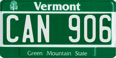 VT license plate CAN906