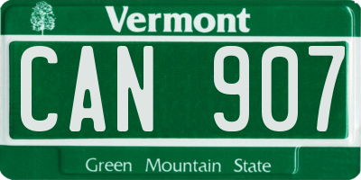 VT license plate CAN907