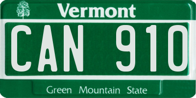VT license plate CAN910