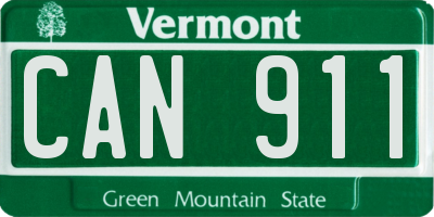 VT license plate CAN911