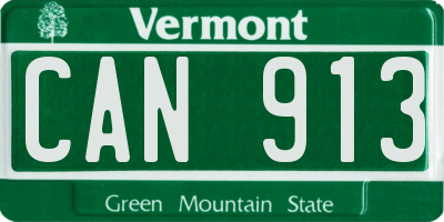 VT license plate CAN913