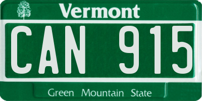 VT license plate CAN915