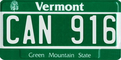 VT license plate CAN916