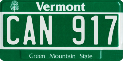 VT license plate CAN917