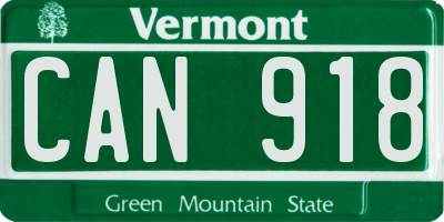 VT license plate CAN918