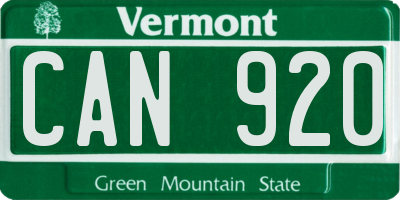 VT license plate CAN920