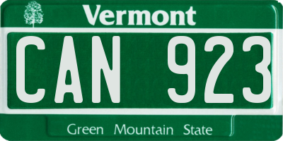 VT license plate CAN923