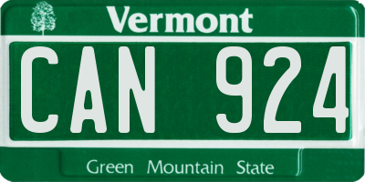 VT license plate CAN924