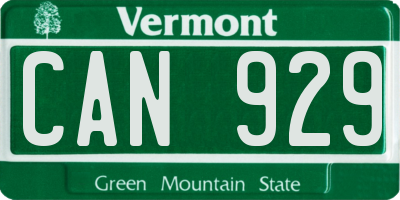 VT license plate CAN929