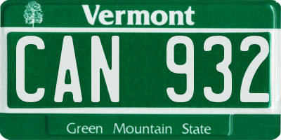 VT license plate CAN932