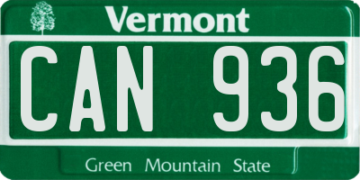 VT license plate CAN936
