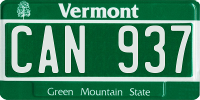 VT license plate CAN937