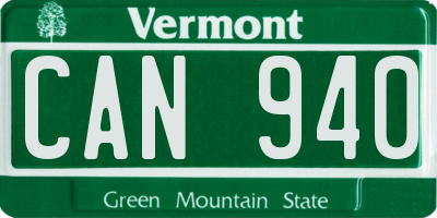 VT license plate CAN940
