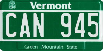 VT license plate CAN945