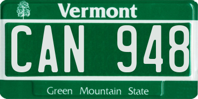 VT license plate CAN948